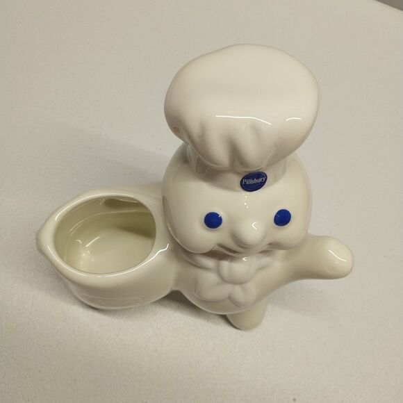 Vtg Pillsbury Doughboy Poppin Fresh Kitchen Tool Holder Wooden Utensils Included - Picture 8 of 16